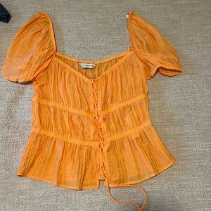 Orange Bershka blouse